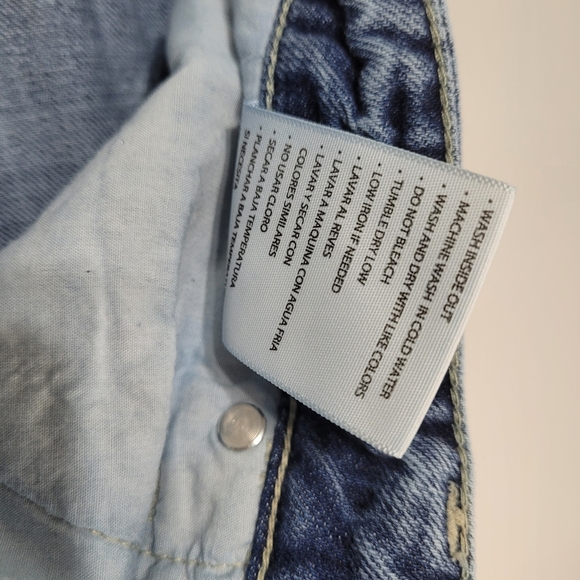 KanCan High Rise Straight Leg Cuffed 100% Cotton Distressed Jeans Size 15/31 - Picture 10 of 16